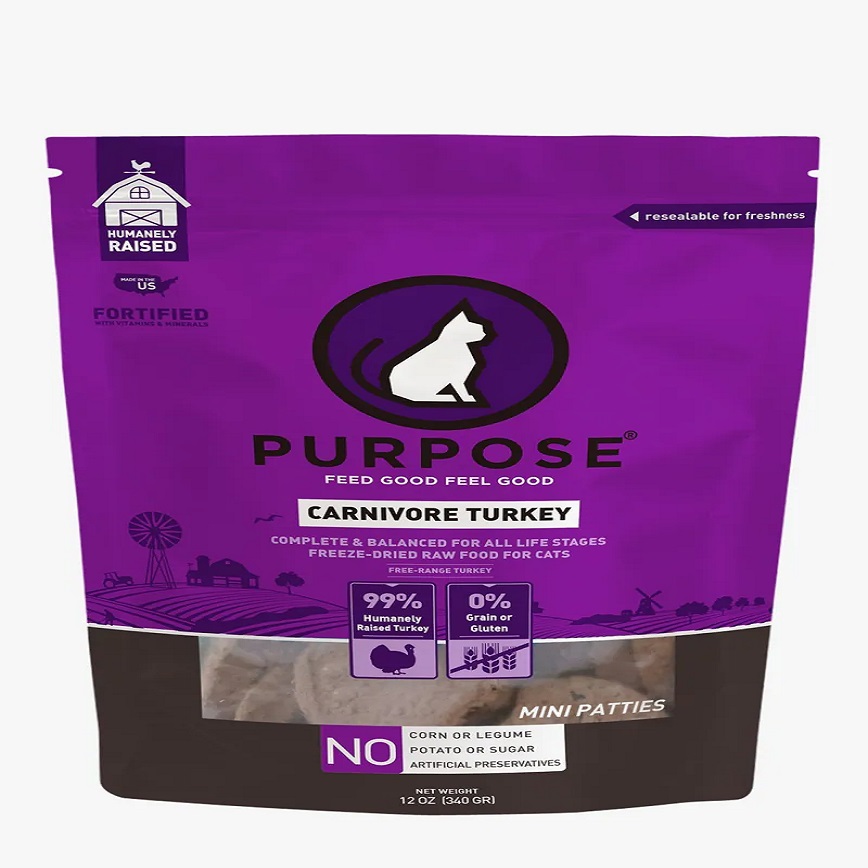 PURPOSE 貓糧 凍乾脫水生肉肉餅 單一蛋白 火雞肉 12oz (678120)