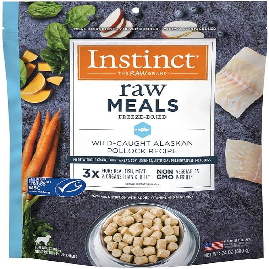 Instinct 狗糧 無穀物凍乾生肉主食糧 狹鱈魚 24oz (614289) (新舊包裝隨機發貨) 圖 2