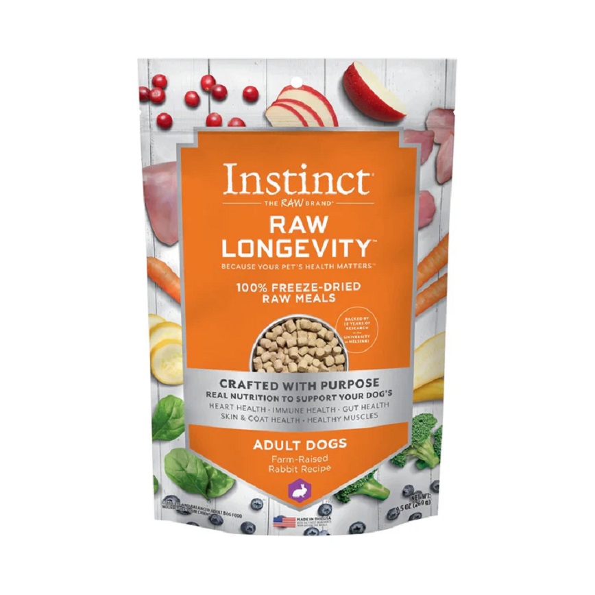 Instinct 狗糧 凍乾生肉主食糧 長壽系列 成犬 兔肉 9.5oz (621461) 圖 1