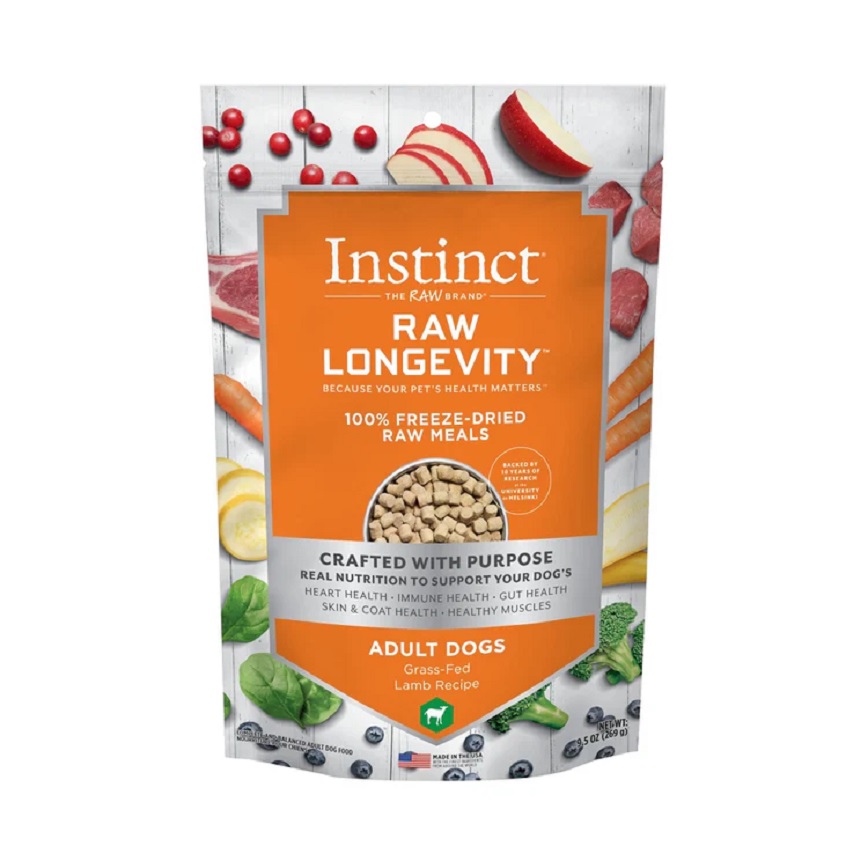 Instinct 狗糧 凍乾生肉主食糧 長壽系列 成犬 羊肉 15oz (621676)