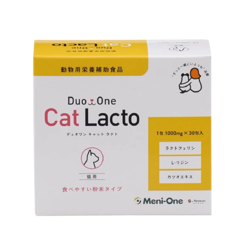 日本Meni-One Duo One 乳鐵蛋白 賴氨酸補充劑 鰹魚精華 (貓用) 1000mg 30支入 (190660)