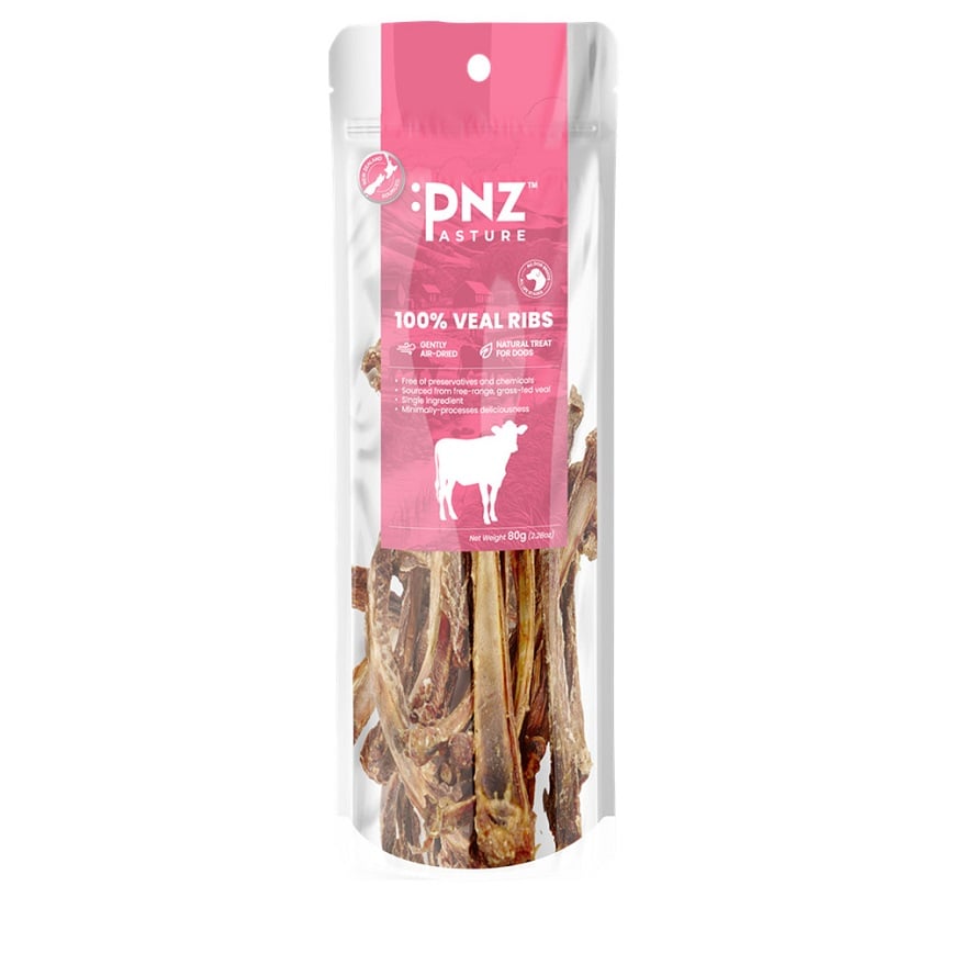 PNZ 牧埸滋味 狗零食 風乾小牛肋骨 80g (PNN3117A)