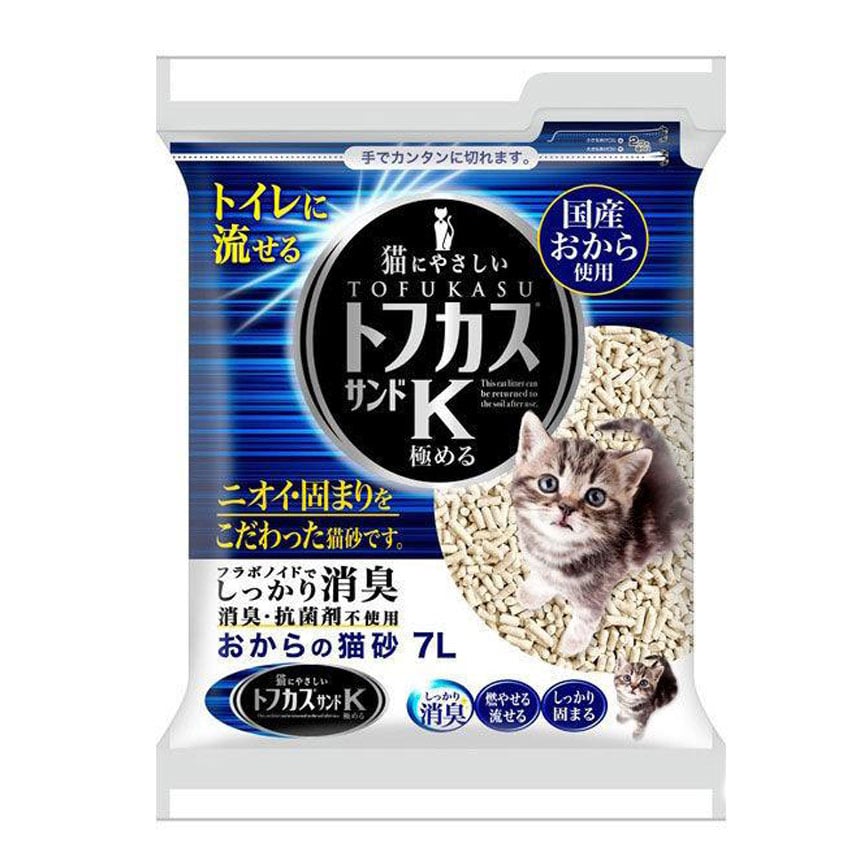 日本爽快K 豆腐貓砂 長條型 7L (藍) (GT002)