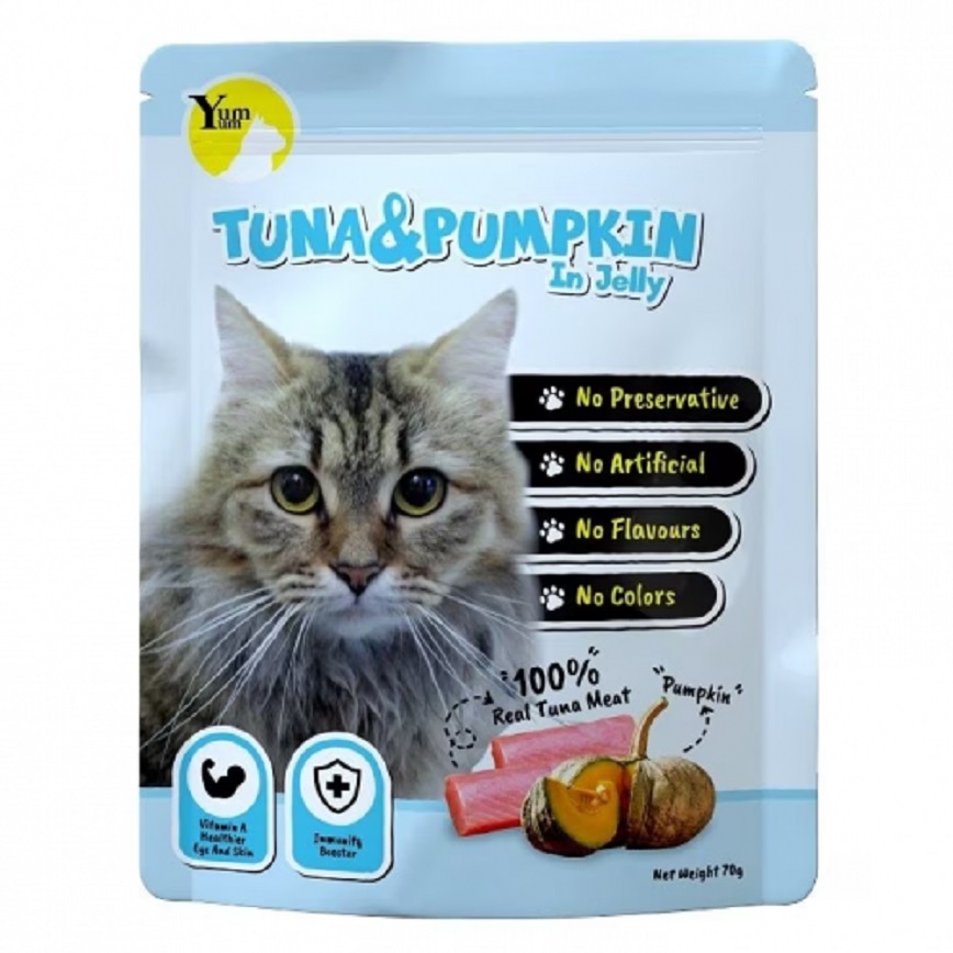 YUMYUM 主食貓濕包 Tuna & Pumpkin in Jelly 吞拿魚+南瓜 70g