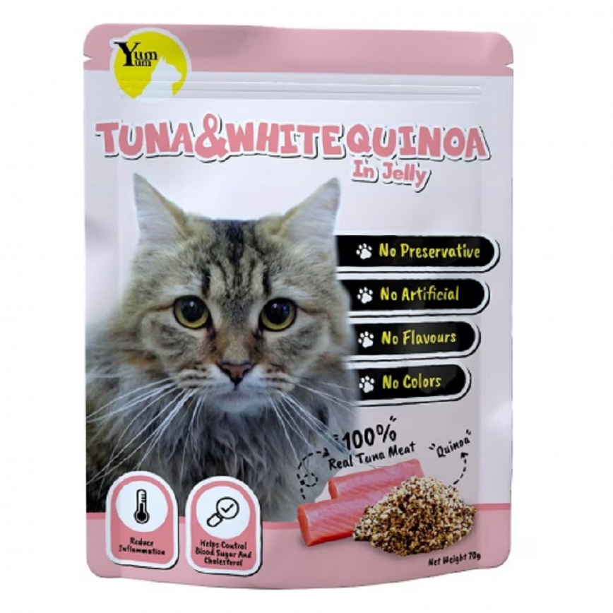 YUMYUM 主食貓濕包 Tuna & White Quinoa in Jelly 吞拿魚+藜麥 70g 圖 1