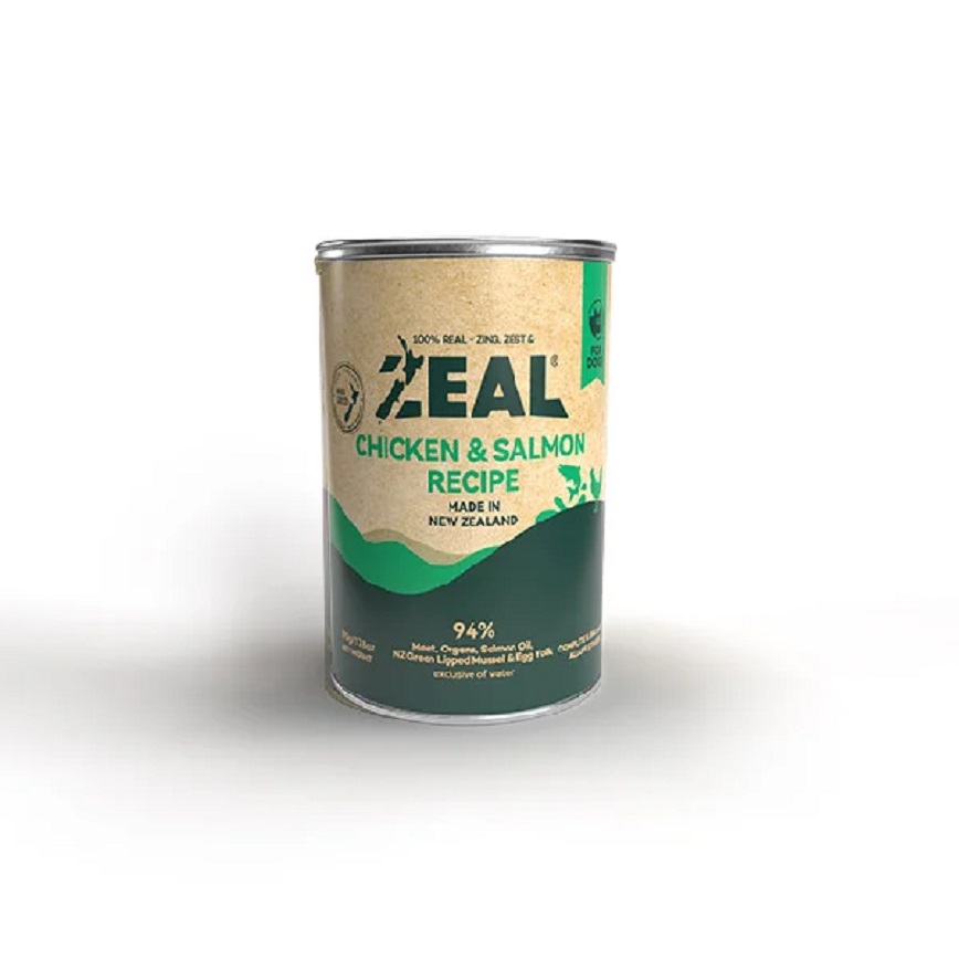 ZEAL 狗罐頭 無穀物鮮肉罐頭系列 雞+皇帝三文魚配方 390g (NP169)