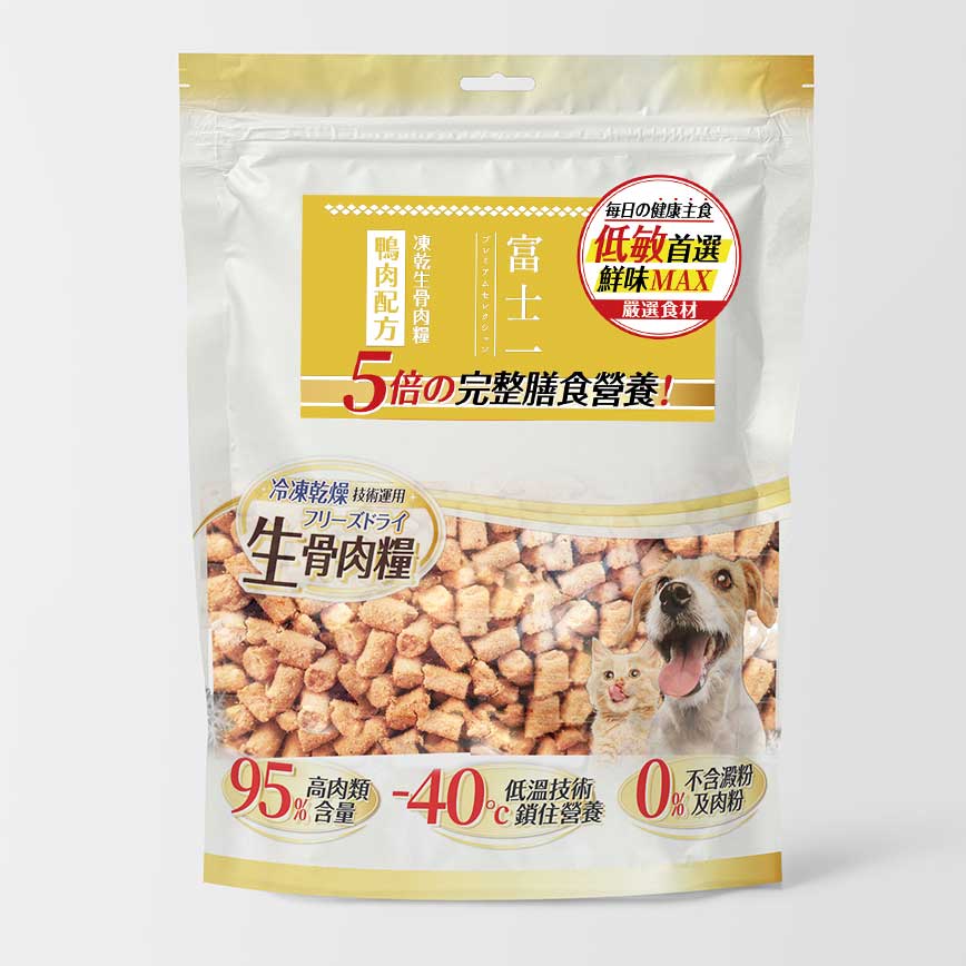 富士一 凍乾 貓狗糧 生骨肉主食糧 鴨肉配方 500g 圖 1