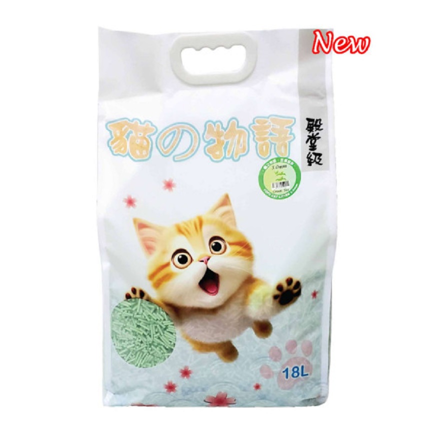 貓之物語 3.0mm天然 豆腐貓砂 綠茶味 18L