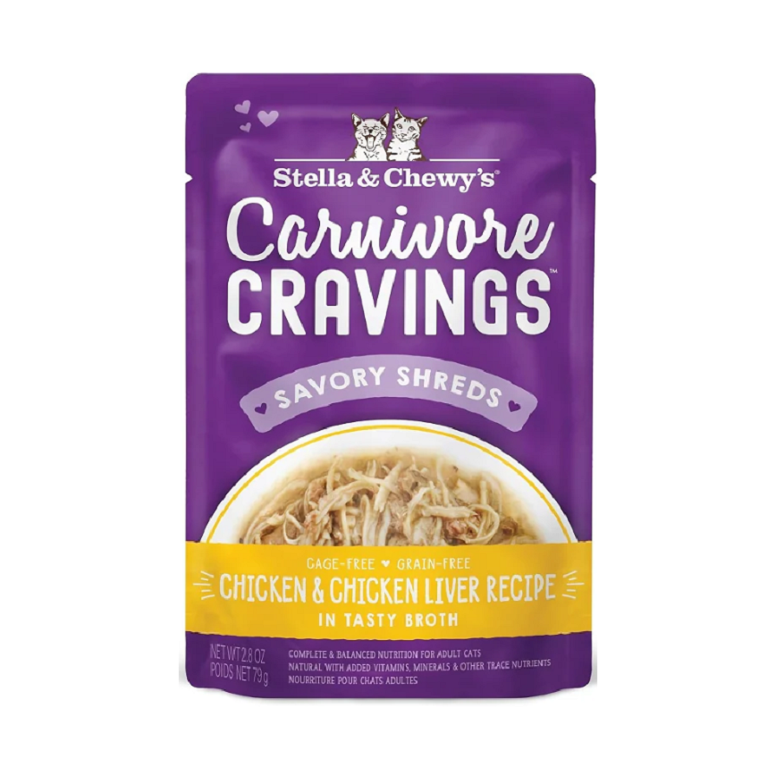 Stella & Chewy's 成貓濕糧 食肉獸滋味包 放養雞+雞肝 肉絲配方 2.8oz (CCC-2.8) 圖 1