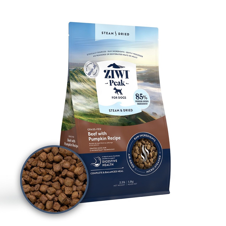 ZiwiPeak 狗糧 微蒸風乾系列 草飼牛肉 配南瓜 食譜 1.5kg (ZSDB1.5)