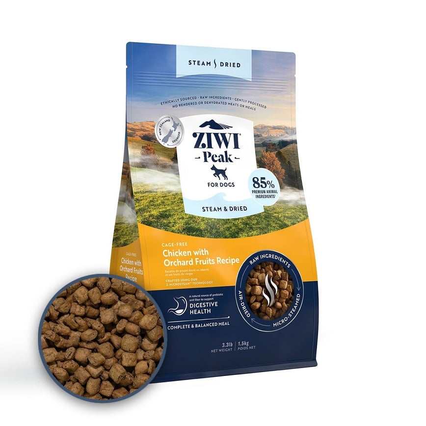 ZiwiPeak 狗糧 微蒸風乾系列 放養雞 配果園水果 食譜 1.5kg (ZSDC1.5)