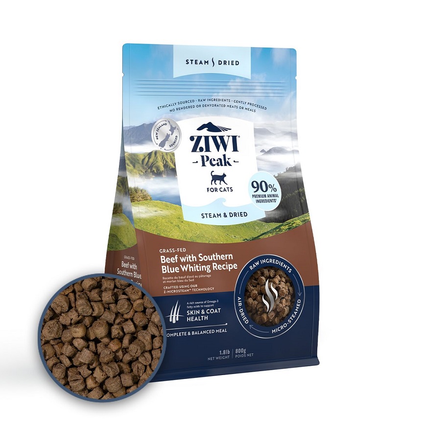 ZiwiPeak 貓糧 微蒸風乾系列 草飼牛肉 配南藍鱈 食譜 800g (ZSCB)