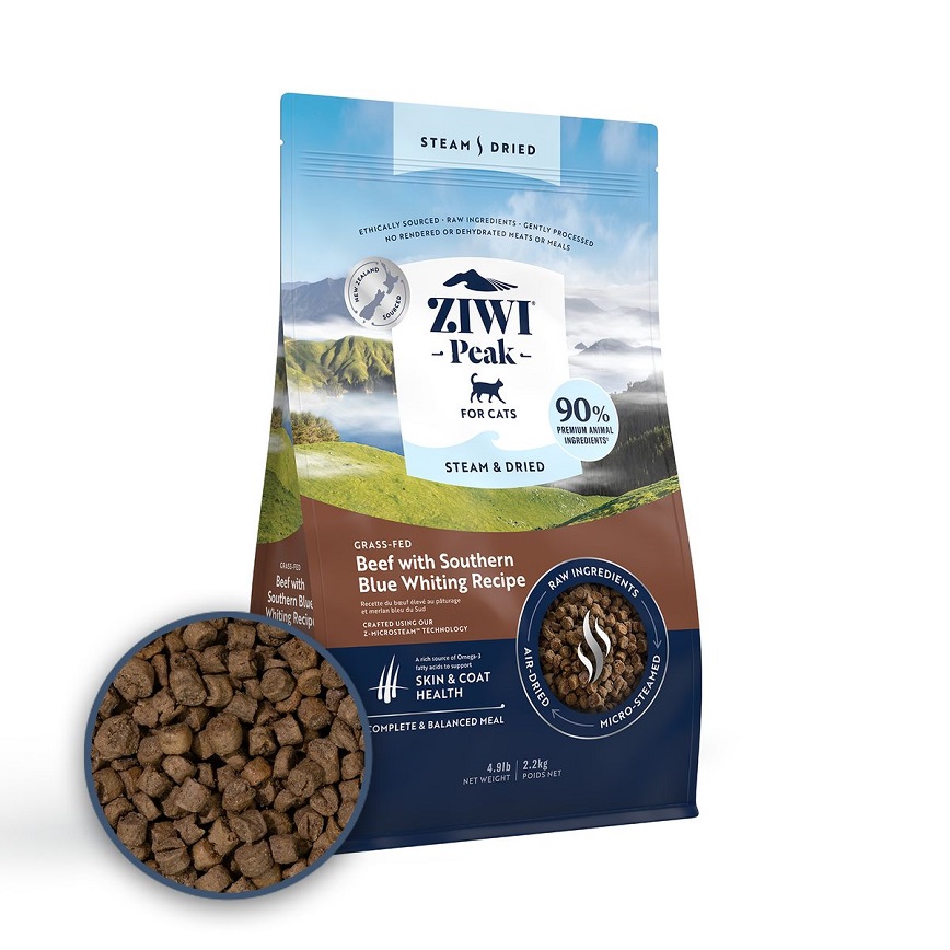 ZiwiPeak 貓糧 微蒸風乾系列 草飼牛肉 配南藍鱈 食譜 2.2kg (ZSCB2.2)
