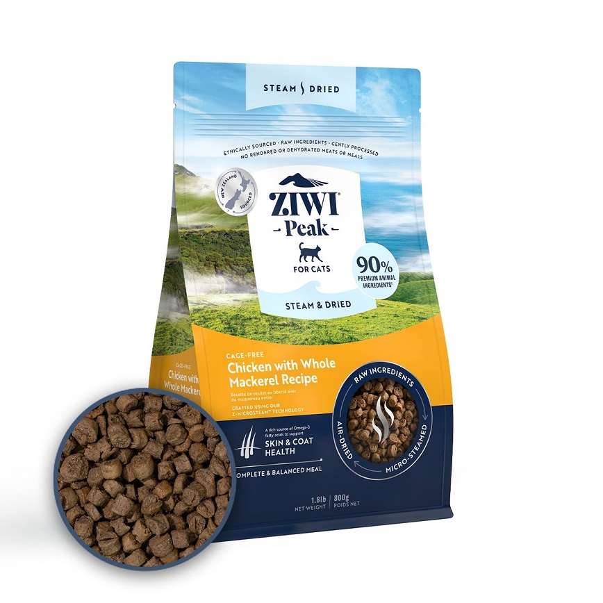 ZiwiPeak 貓糧 微蒸風乾系列 放養雞 配原條鯖魚 食譜 800g (ZSCC)