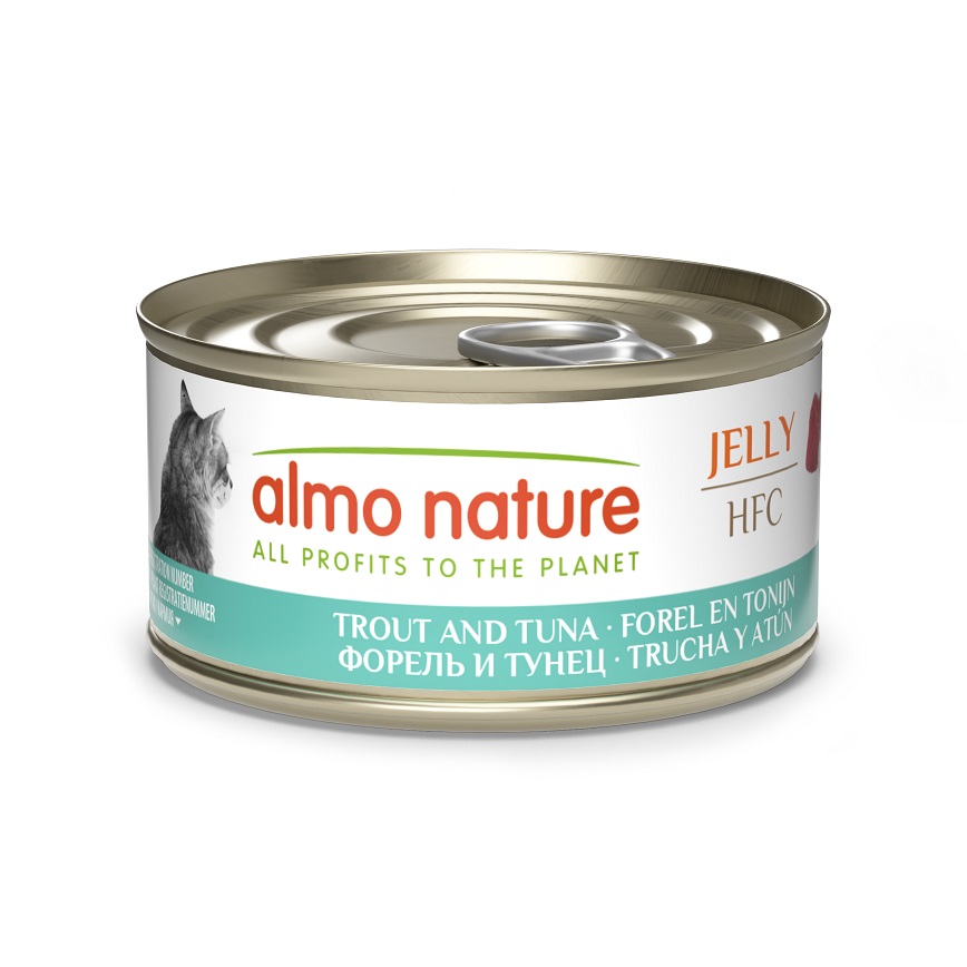 Almo Nature Jelly HFC 貓罐頭 天然系列 鱒魚+吞拿魚 70g (9036)