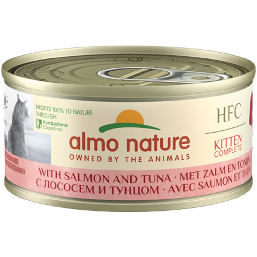 Almo Nature HFC 幼貓罐頭 天然系列 三文魚+吞拿魚 70g (9429)