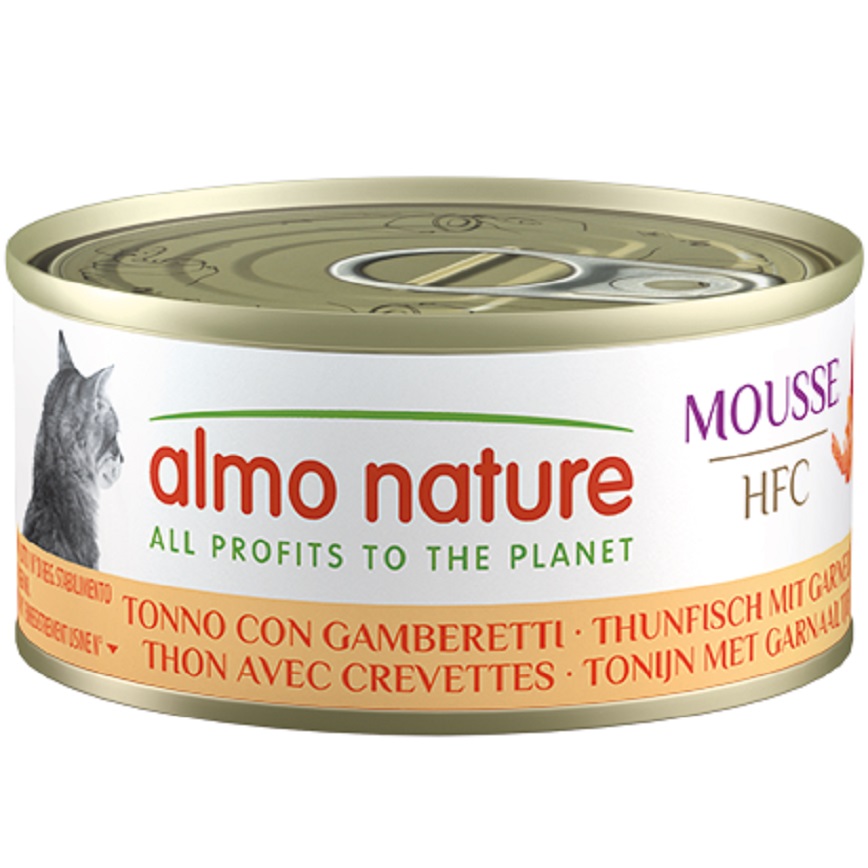 Almo Nature HFC Mousse 貓罐頭 吞拿魚+鮮蝦 70g (9442H)