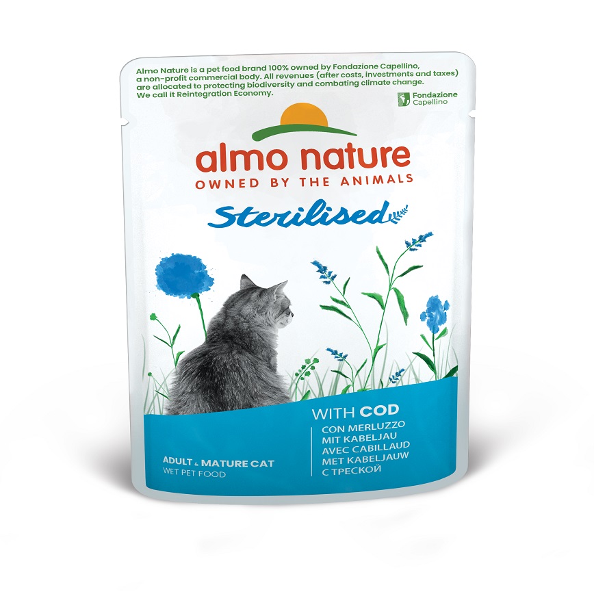 Almo Nature Sterilised 絕育貓鮮包 鱈魚 70g (5290) 圖 1