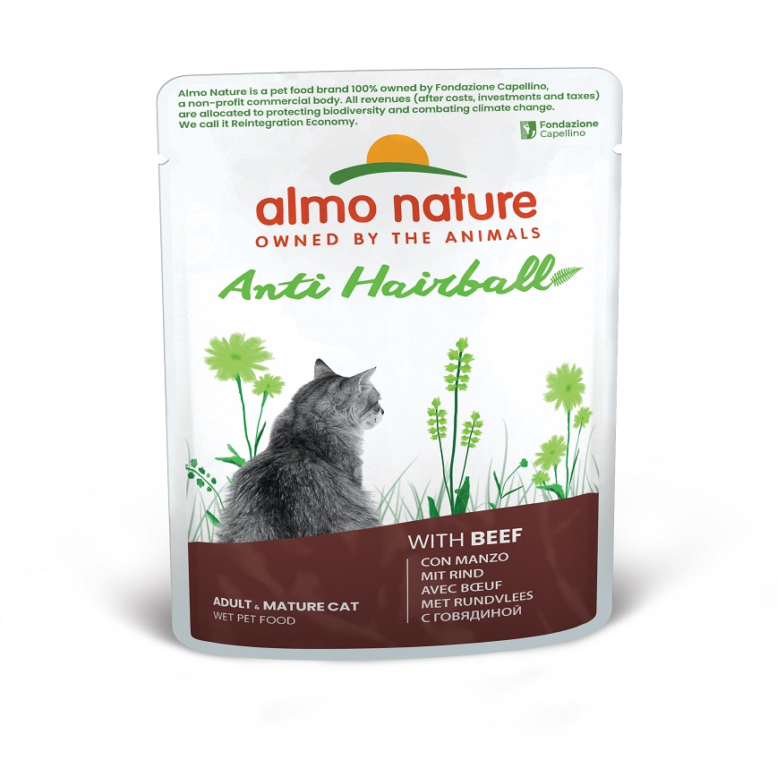 Almo Nature Anti Hairball 去毛球貓鮮包 牛肉 70g (5292)