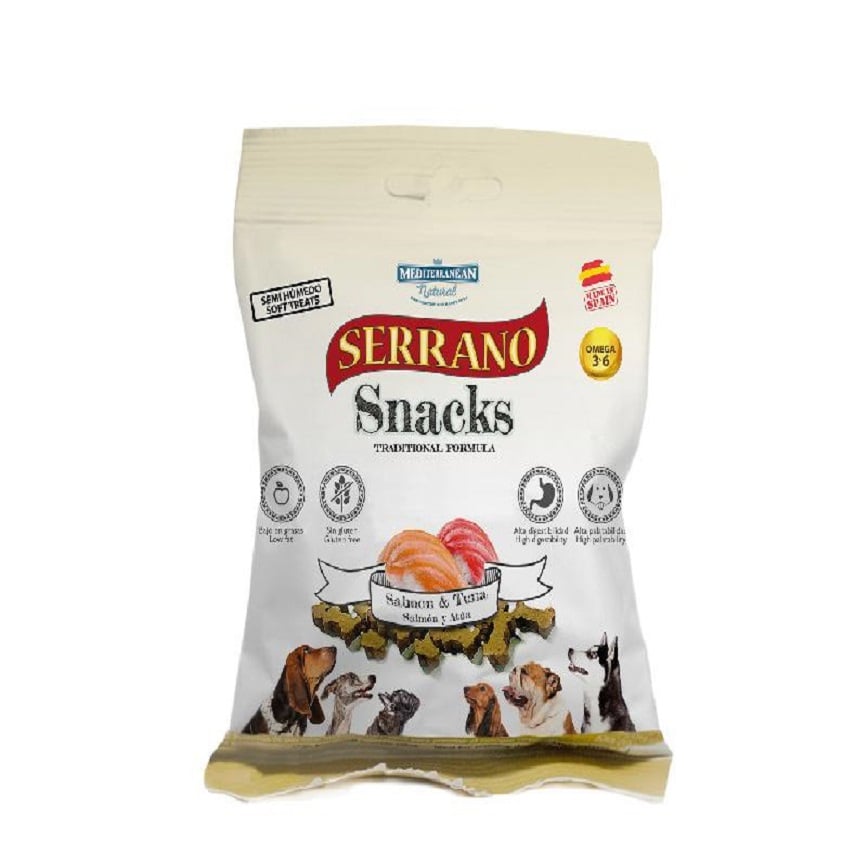 Mediterranean Natural Serrano 狗零食 三文魚+吞拿魚 85g (68175-85)