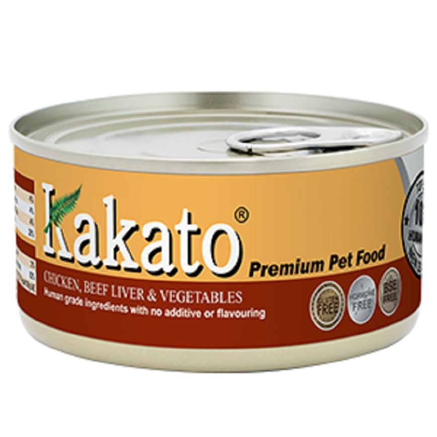 Kakato 雞肉牛肝蔬菜罐頭 170g