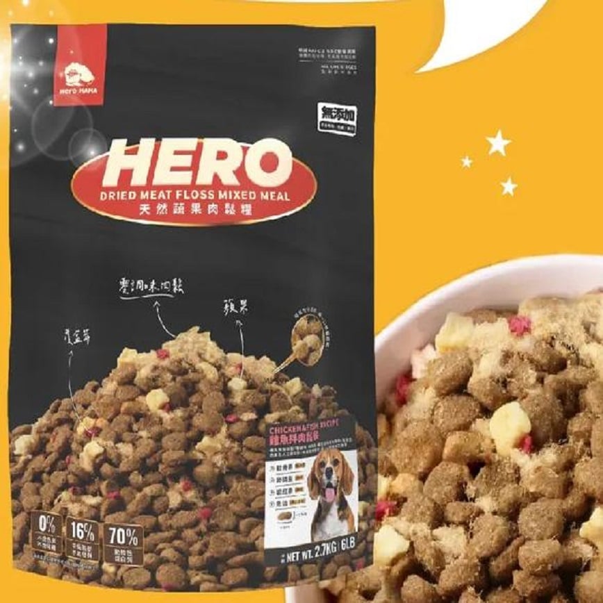 HeroMama 狗糧 犬用天然蔬果肉鬆糧 雞魚拌肉鬆餐 2.7kg