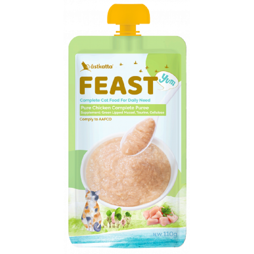 Astkatta Feast 冰島罐 貓濕糧 鮮肉盛宴營養主食包 純雞鮮肉 110g (P00162)