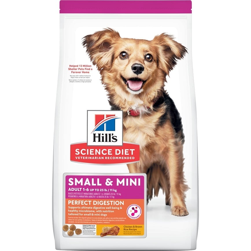 Hills 狗糧 完美消化系列 小型及迷你成犬1-6配方 雞肉與糙米 3.5lbs (608520)