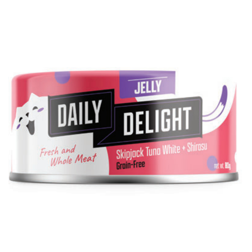 Daily Delight Jelly啫喱系列 貓罐頭 白鰹吞拿魚+銀魚 80g (DD55)