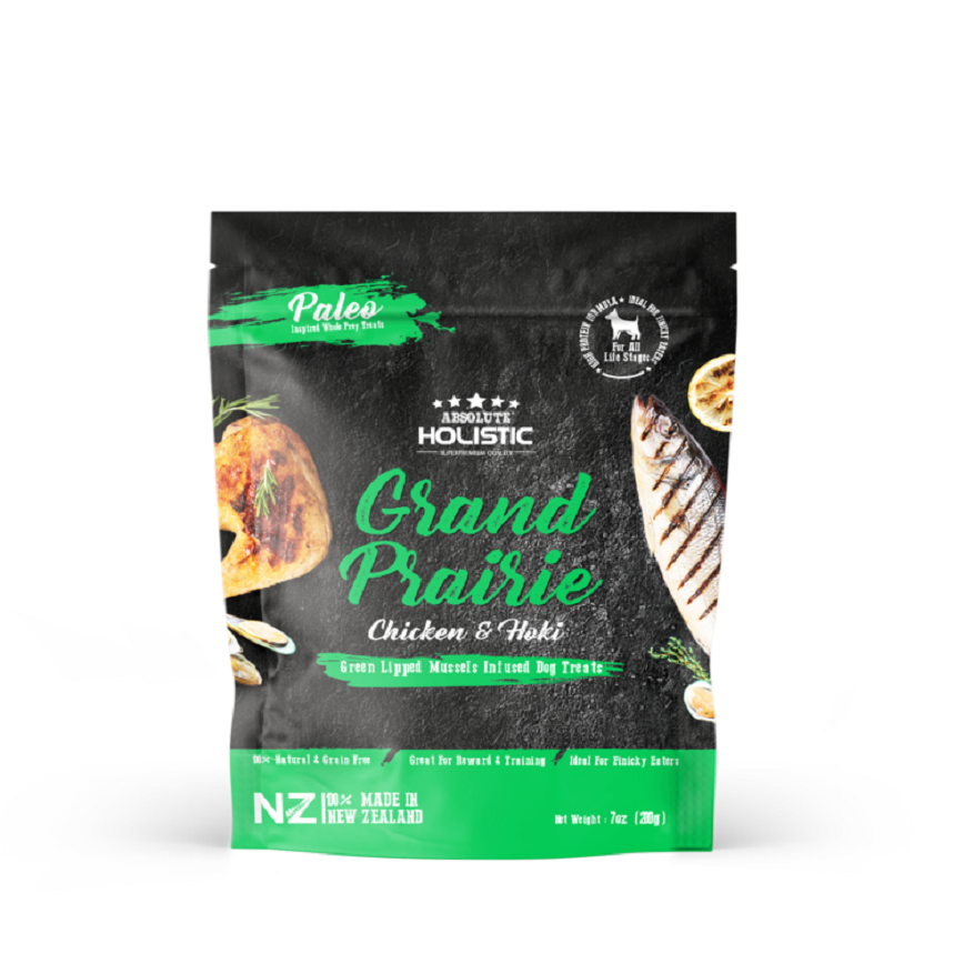 Absolute Holistic 無穀主食狗糧 風乾鮮食肉片 雞肉+長尾鱈魚 200g (AD-9490)