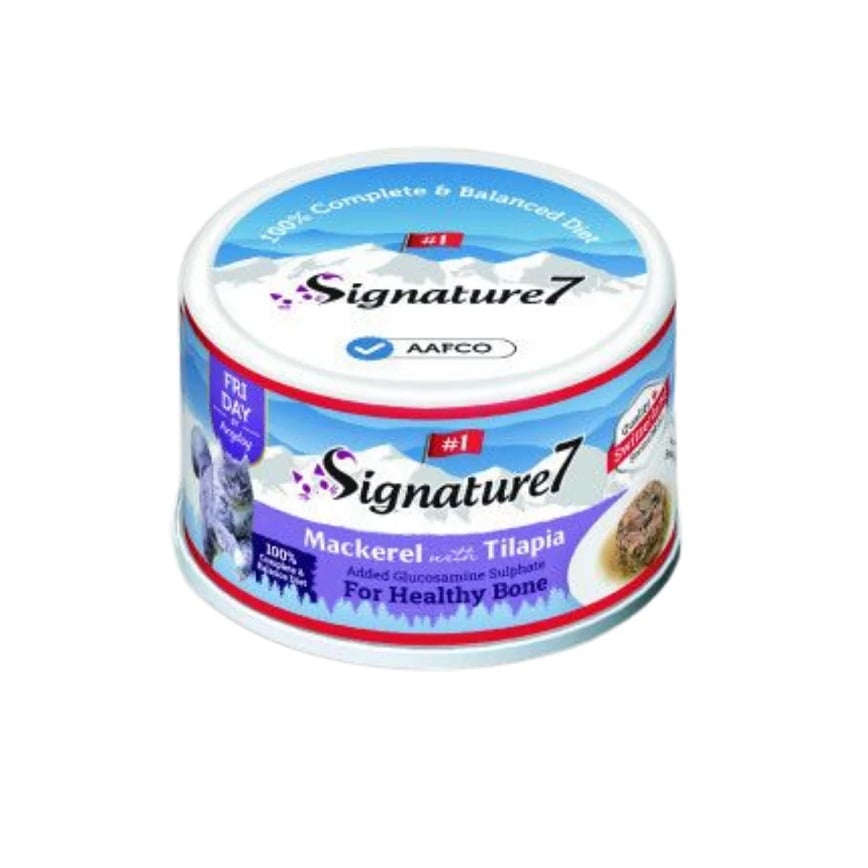 Signature7 貓罐頭 營養肉湯罐罐 骨骼健康 鯖魚+非洲鯽 70g (S7-083225) (星期五) 圖 1
