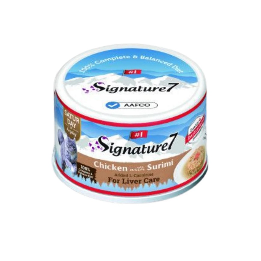 Signature7 貓罐頭 營養肉湯罐罐 肝臟護理 雞肉+魚漿 70g (S7-083232) (星期六)