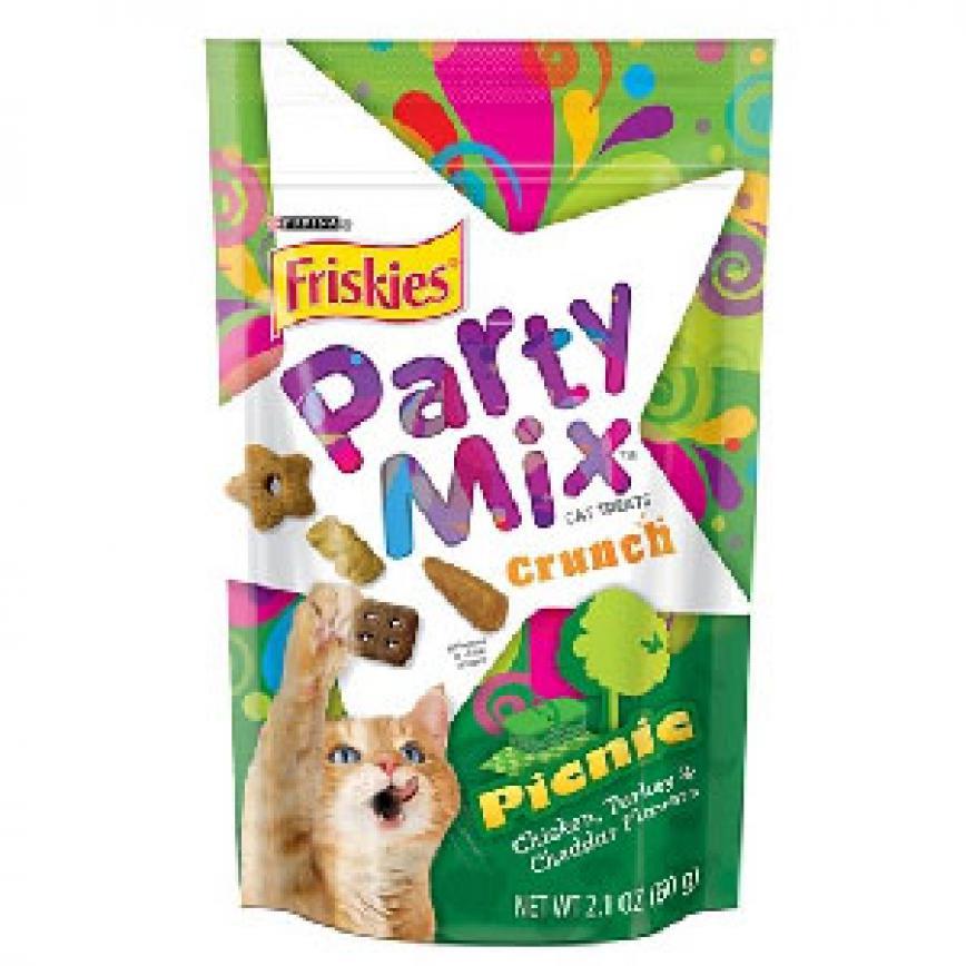 Friskies喜躍 Party Mix 貓脆餅 Picnic Crunch 雞肉+火雞+芝士 2.1oz (綠)