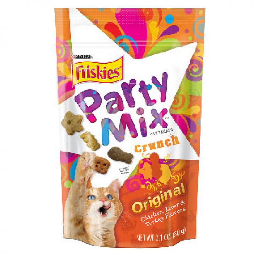 Friskies喜躍 Party Mix 貓脆餅 Original Crunch 雞肉+肝+火雞 2.1oz (橙) 圖 1