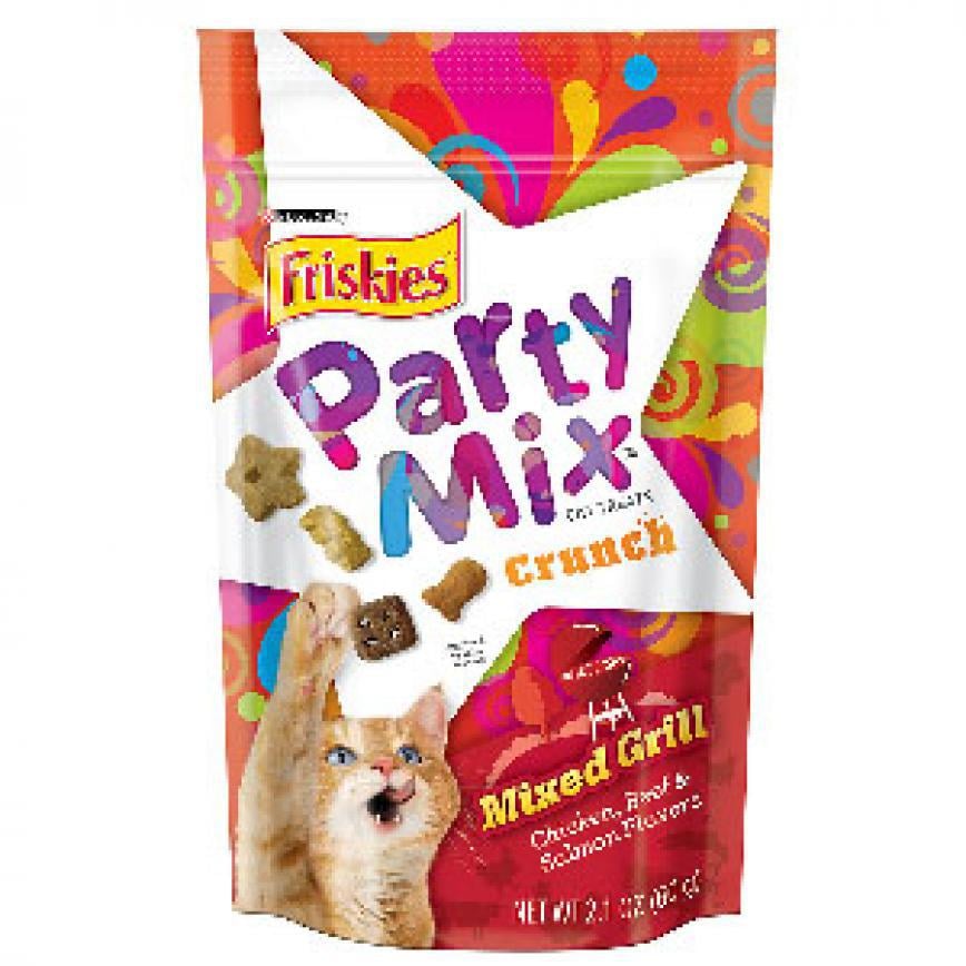 Friskies喜躍 Party Mix 貓脆餅 Mixed Grill Crunch 雞肉+牛肉+三文魚 2.1oz (紅)