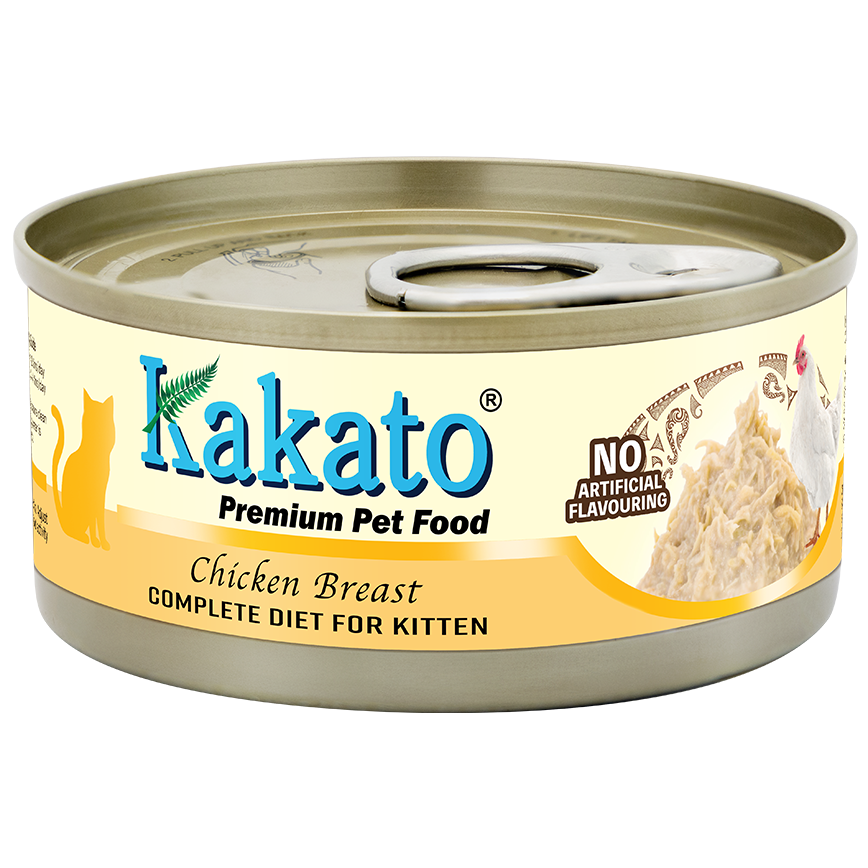 Kakato 貓罐頭 全營養單一蛋白主食罐 幼貓1–12個月及增重配方 雞胸 70g (TD0782EIN)