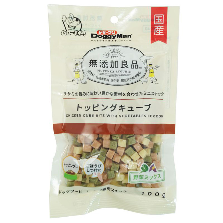 DoggyMan 日本製狗零食 無添加良品 蔬菜雞肉小方粒 100g