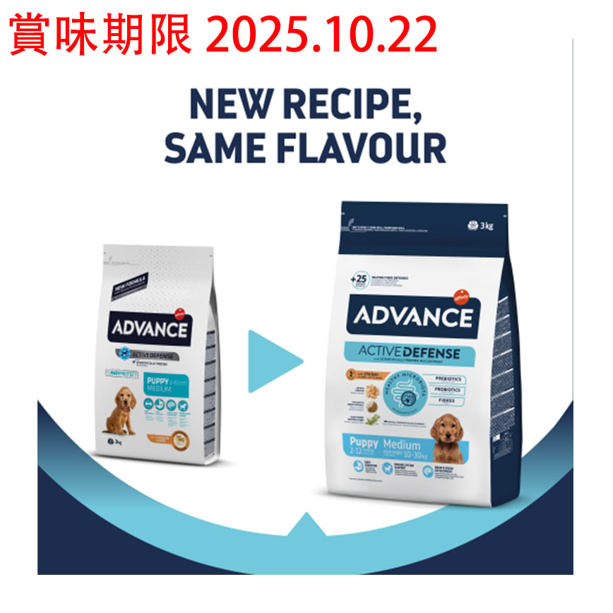 ADVANCE 日常護理 中型幼犬糧 MEDIUM PUPPY PROTECT 3kg (507319) (賞味期限 2025.10.22) 圖 1