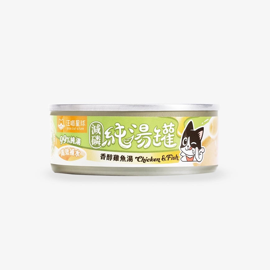 汪喵星球 純湯罐 香醇雞魚湯 減磷配方 80g