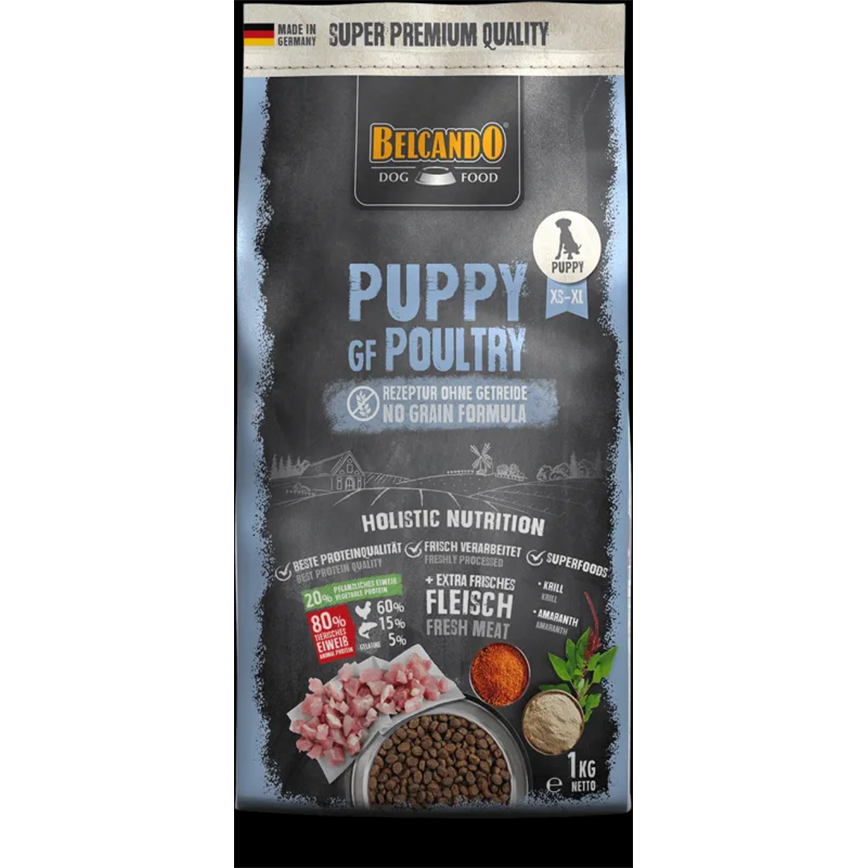 Belcando 狗糧 無穀物天然犬乾糧 小型幼犬糧 家禽配方 4kg