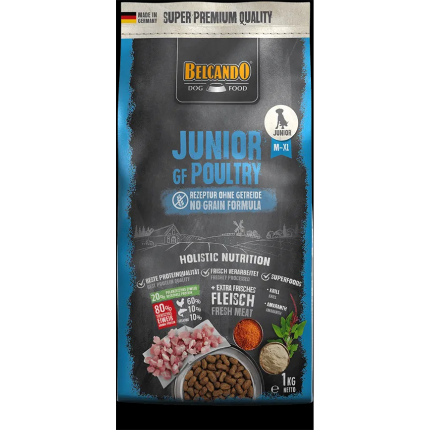 Belcando 狗糧 無穀物天然犬乾糧 幼犬糧 家禽配方 1kg