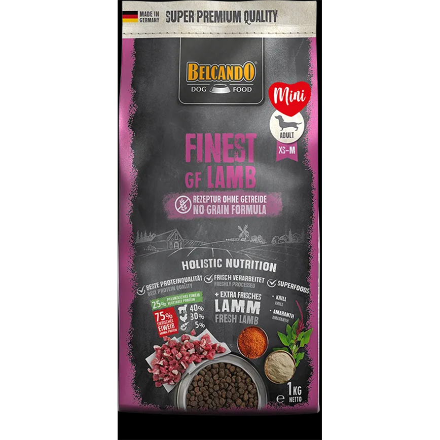 Belcando 狗糧 無穀物天然犬乾糧 精細顆粒 羊肉 小型犬種 1kg