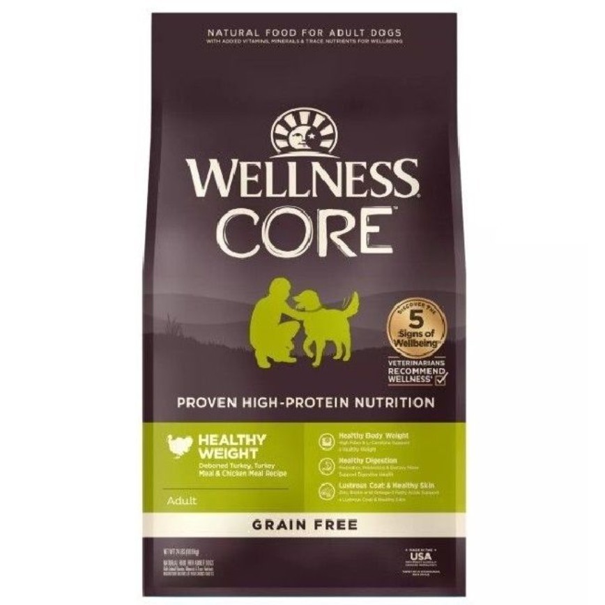 WELLNESS CORE 狗糧 無穀物 體重管理配方 去骨火雞及雞肉 24lb (新包裝) (88436) 圖 1