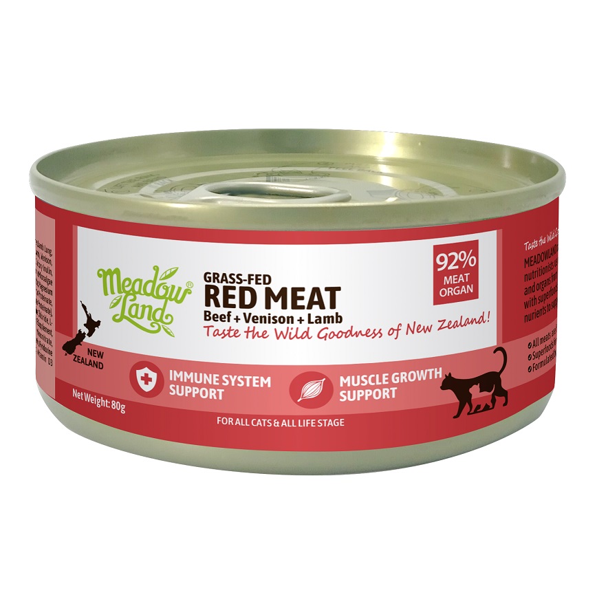 Meadowland 貓罐頭 全貓主食罐 經典肉醬系列 紅肉(牛肉+鹿肉+羊肉) 80g (MLC04)