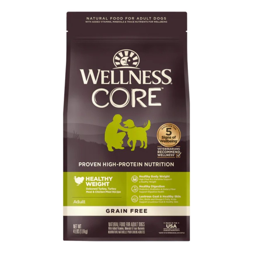 WELLNESS CORE 狗糧 無穀物 體重管理配方 去骨火雞及雞肉 4lb (新包裝) (88405) 圖 1