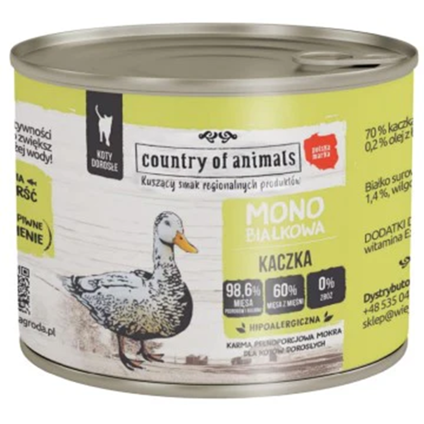 Country of animals 貓罐頭 單一蛋白罐 鴨肉 200g (94368)