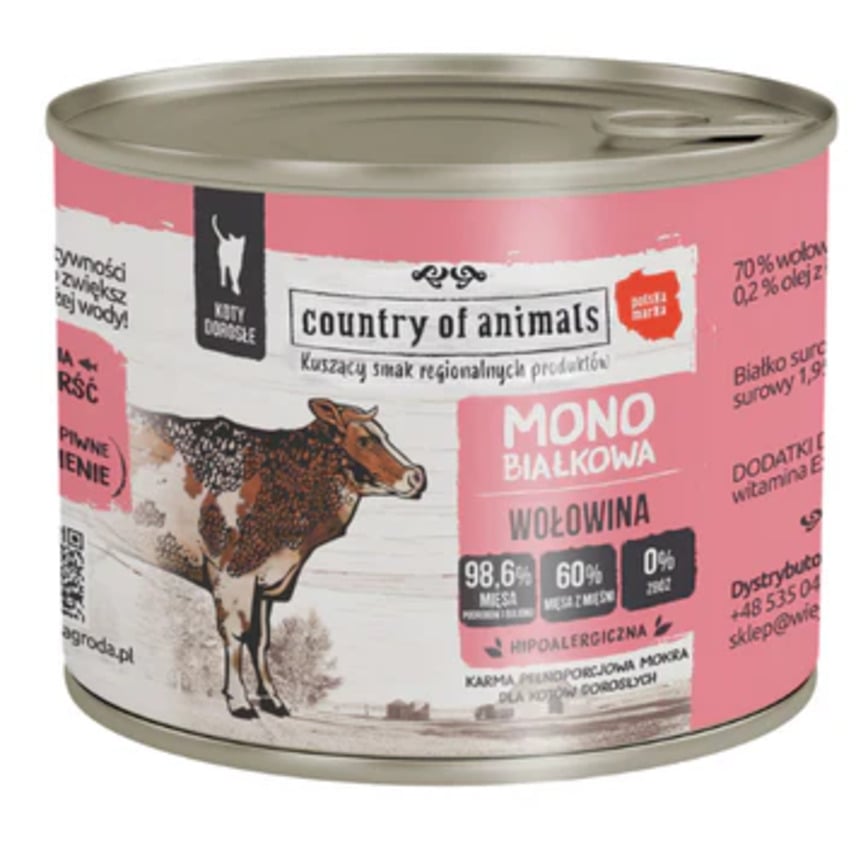 Country of animals 貓罐頭 單一蛋白罐 牛肉 200g (94337)