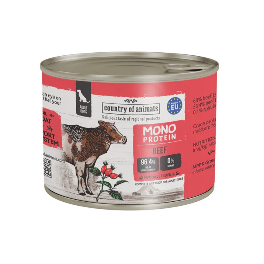 Country of animals 狗罐頭 單一蛋白罐 牛肉 200g (94429)