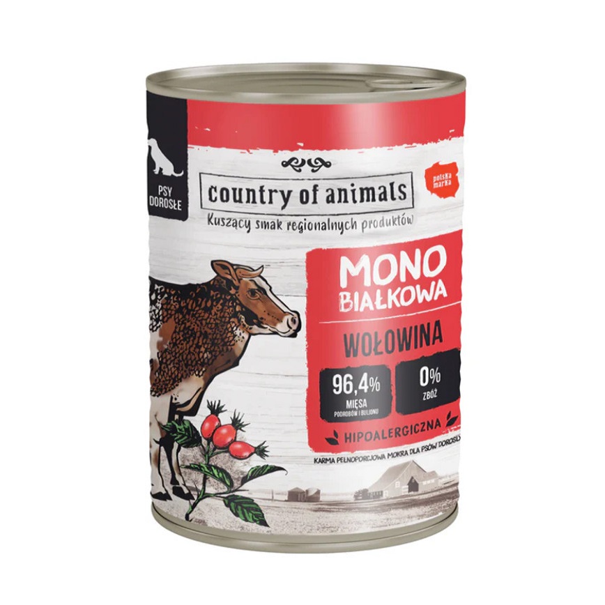 Country of animals 狗罐頭 單一蛋白罐 牛肉 400g (92104)