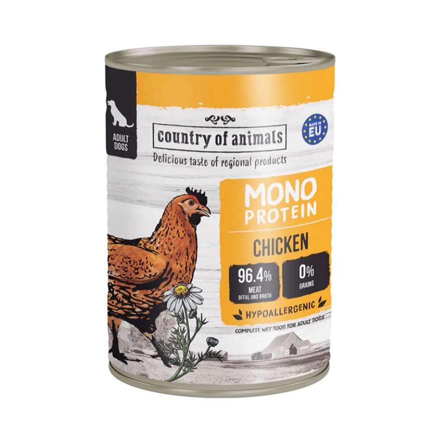 Country of animals 狗罐頭 單一蛋白罐 雞肉 400g (92111)